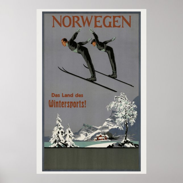 Norwegen Norwegen Vintage Poster 1930 (Vorne)