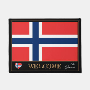 Norwegen & Norwegische Flagge Haus Matten/Sport Wi Fußmatte