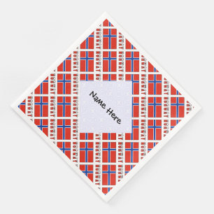 Norwegen Norwegische Flagge Kacheln Personalisiert Serviette