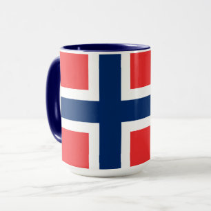 Norwegen, norwegische Flagge, mit Wappen Tasse