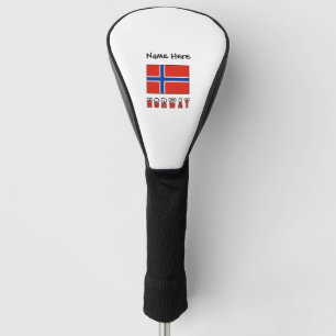 Norwegen Norwegische Flagge Schwarz Personalisieru Golf Headcover
