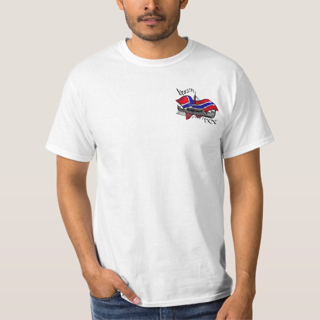 Norwegen - norwegischer Flagge Viking-Schiff Norge T-Shirt (Vorderseite)