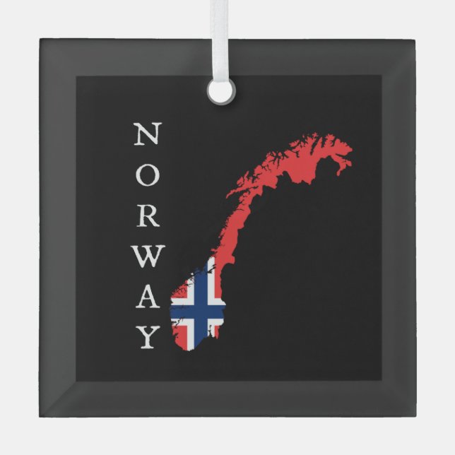 Norwegen Ornament Aus Glas (Vorderseite)