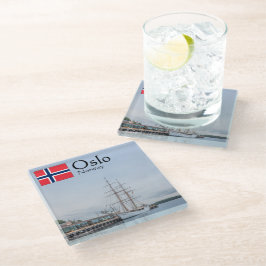 Norwegen Oslo Souvenir Glasuntersetzer