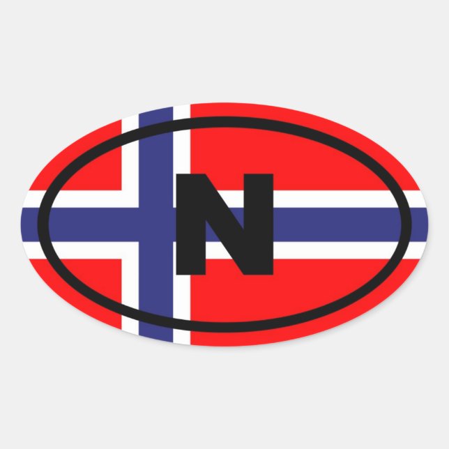 Norwegen Ovaler Aufkleber (Vorderseite)