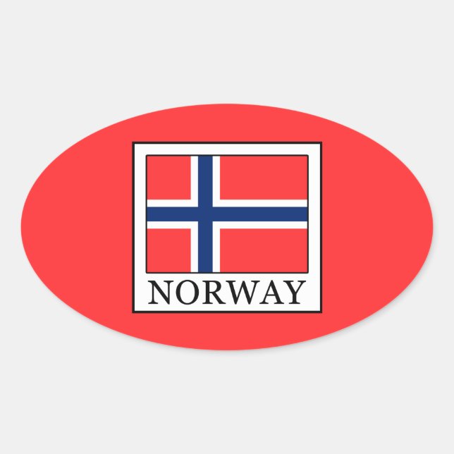 Norwegen Ovaler Aufkleber (Vorderseite)