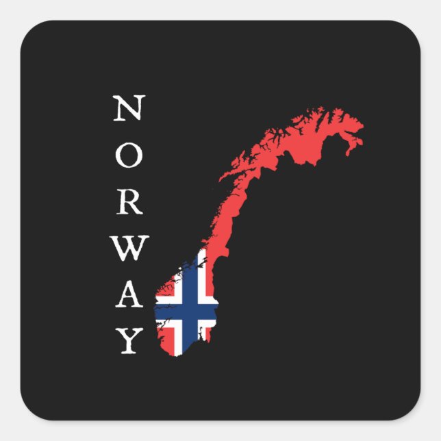 Norwegen Quadratischer Aufkleber (Vorderseite)