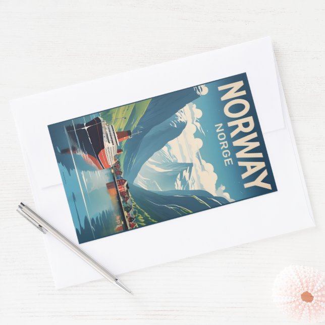 Norwegen Rechteckiger Aufkleber (Umschlag)