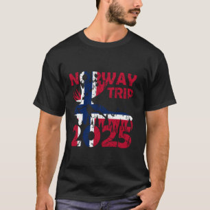 Norwegen Reise 2025 Flagge Norwegen T-Shirt
