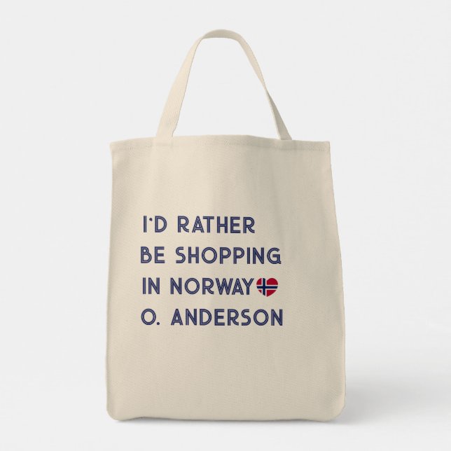 Norwegen Reise Geschenk Benutzerdefiniert Tragetasche (Rückseite)