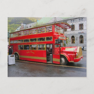 Norwegen, Reisebus in Bergen Postkarte
