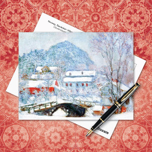 Norwegen, Sandviken Village Snow Claude Monet Postkarte