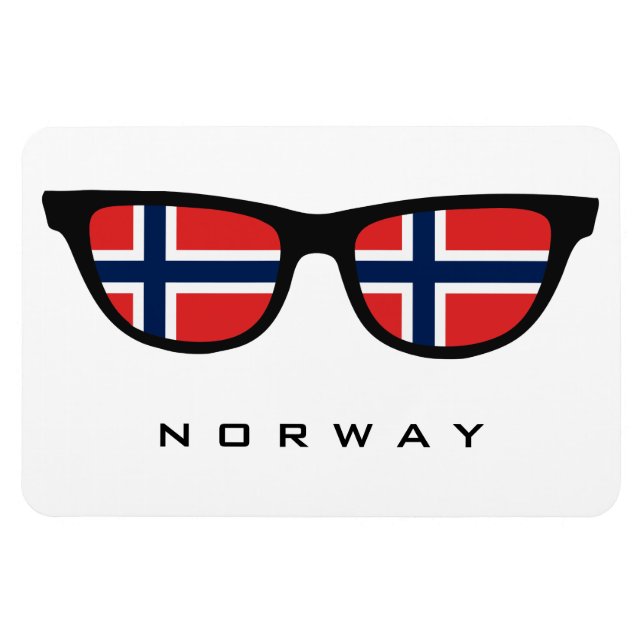 Norwegen Shades benutzerdefinierte Text- und Farbm Magnet (Horizontal)
