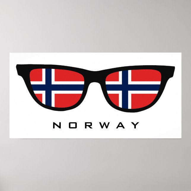 Norwegen Shades benutzerdefinierte Text- und Farbp Poster (Vorne)