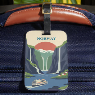 Norwegen Skandinavien Europa Fjord Minimalistisch Gepäckanhänger