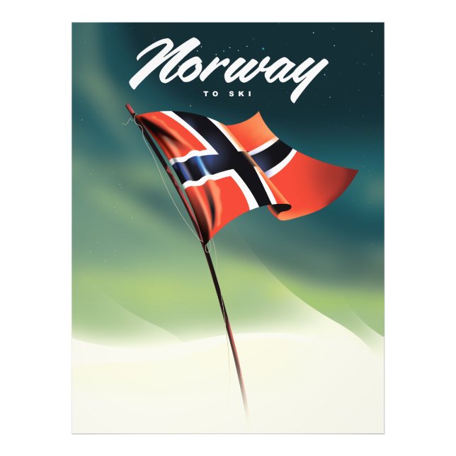 Norwegen-Skiplakat Fotodruck (Vorne)