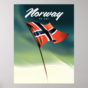 Norwegen-Skiplakat Poster