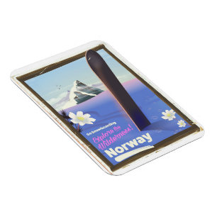 Norwegen Snowboarden Vintages Reiseplakat Magnet