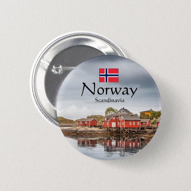 Norwegen Souvenir Button (Vorne & Hinten)