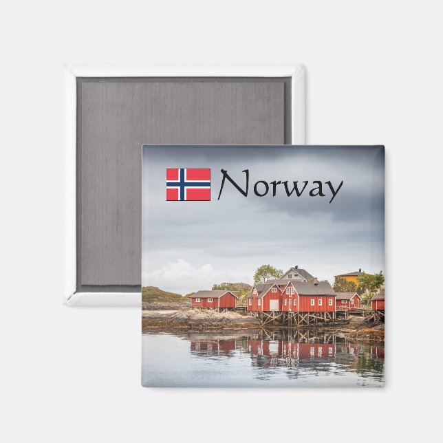 Norwegen Souvenir Magnet (Vorderseite/Rückseite)