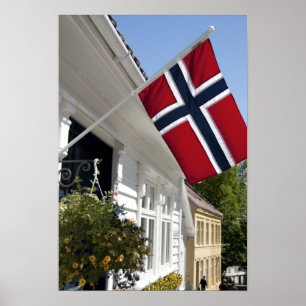 Norwegen, Stavanger. Historische Innenstadtansicht Poster