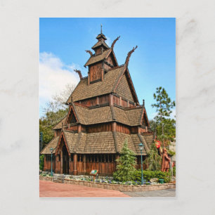 Norwegen, Stave Church Postkarte