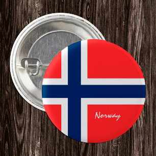 Norwegen-Taste, patriotische norwegische Flagge Button
