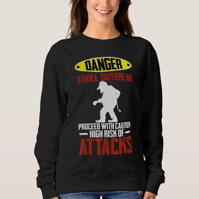 Norwegen Troll Warnung Reise Tourist Sweatshirt (Vorderseite)
