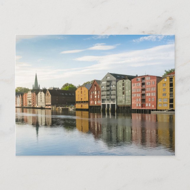 Norwegen Trondheim Houses Postcard Postkarte (Vorderseite)