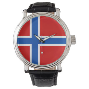 Norwegen-Uhr - die Flagge von Norwegen Armbanduhr