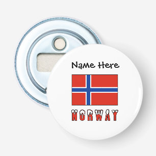 Norwegen und Norwegische Flagge Personalisiert Flaschenöffner