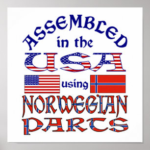 Norwegen und norwegische Flagge Poster