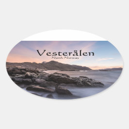 Norwegen Vesteralen Seascape Ovaler Aufkleber
