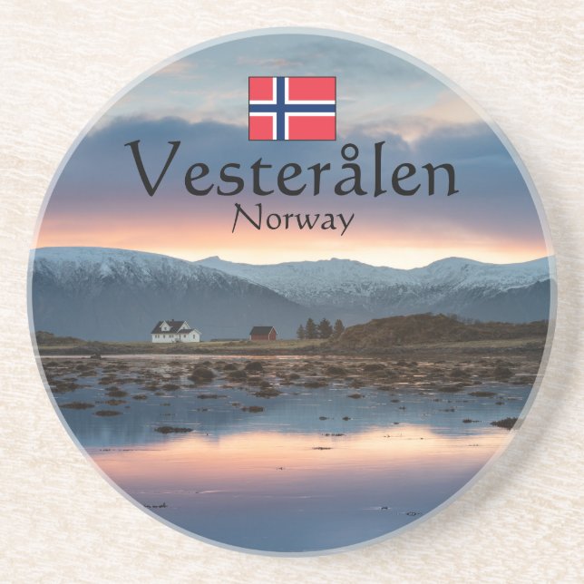Norwegen Vesteralen Souvenir Getränkeuntersetzer (Vorne)