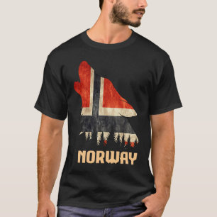 Norwegen Vintage Flagge Wolf Skandinavien Norge So T-Shirt