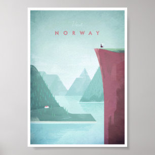 Norwegen Vintage Travel Poster