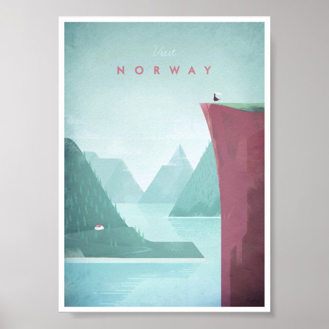 Norwegen Vintage Travel Poster (Vorne)