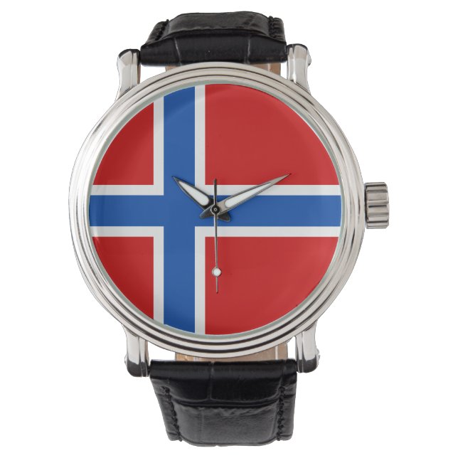 Norwegen Watch - Die Flagge Norwegens Armbanduhr (Vorderseite)