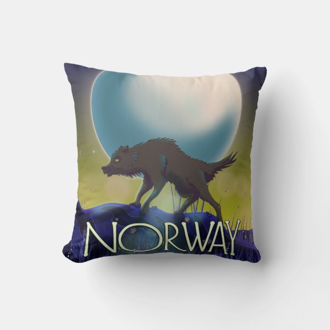 Norwegen Wolf Poster Kissen (Vorderseite)