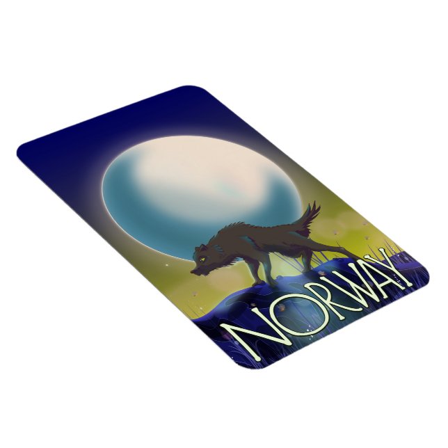 Norwegen Wolf Poster Magnet (Rechte Seite)