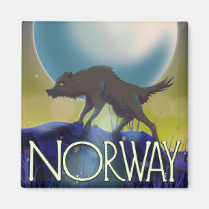 Norwegen Wolf Poster Magnet