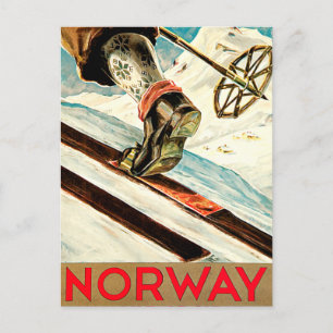 Norwegen - Zuhause für Skireisen Art Postkarte