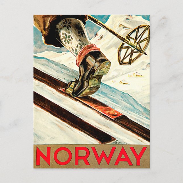 Norwegen - Zuhause für Skireisen Art Postkarte (Vorderseite)