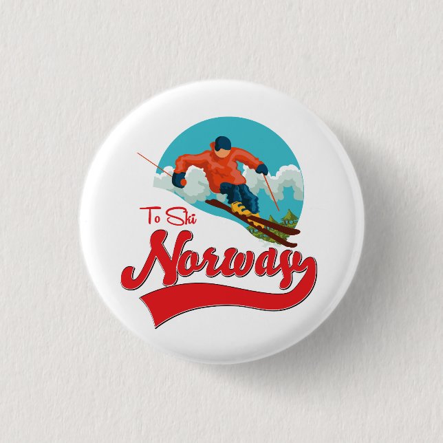 Norwegen zum Ski-Logo. Button (Vorderseite)