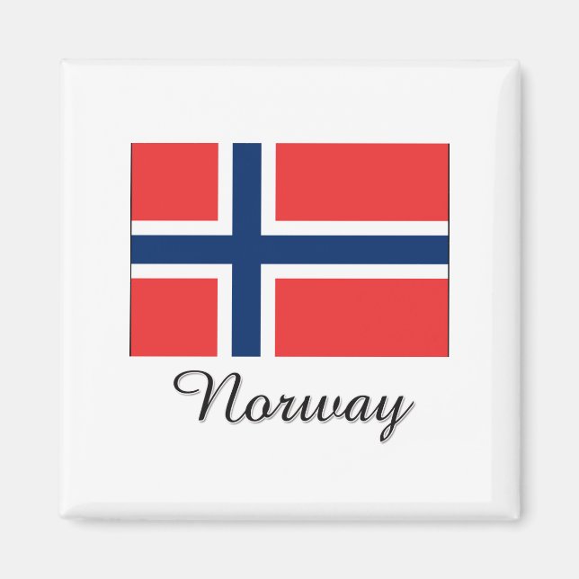 Norwegenflaggendesign Magnet (Vorne)