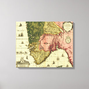 NorwegenPanoramakarte Norwegen Leinwanddruck