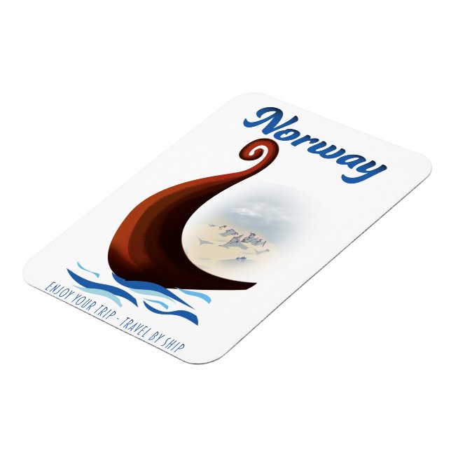 Norwegens Langboot-Reiseposter Magnet (Linke Seite)