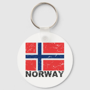 Norwegens Vintage-Flagge Schlüsselanhänger