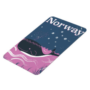 Norwegens Wal Vintage-Reiseposter Magnet