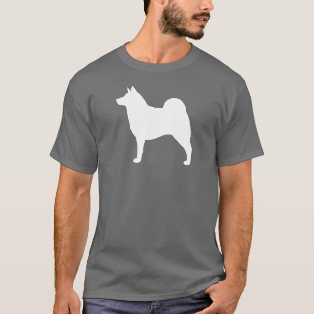 Norweger Elkhound Silhouette T-Shirt (Vorderseite)